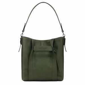 Longchamp 3D M Hobo Taske Dame Khaki Danmark | 10225HCV292