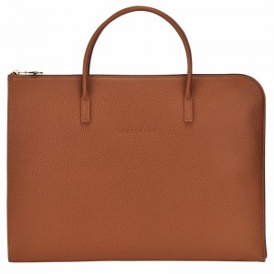 Longchamp Le FOULONNÉ S Mappe Herre Caramel Danmark | L2115021121-