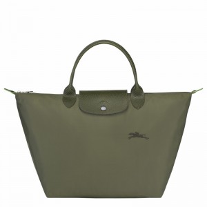 Longchamp Le Pliage Green M Håndtaske Dame Grøn Danmark | L1623919479