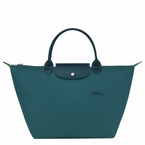 Longchamp Le Pliage Green M Håndtaske Dame Påfugl Danmark | L1623919P89