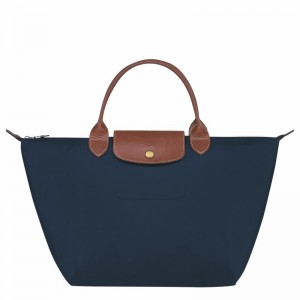 Longchamp Le Pliage Original M Håndtaske Dame Mørkeblå Danmark | L1623089P68