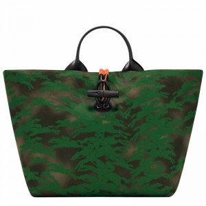 Longchamp Le Roseau L Håndtaske Dame Khaki Danmark | 10274HFM292