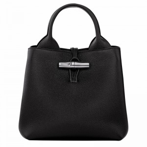 Longchamp Le Roseau S Håndtaske Dame Sort Danmark | 10273HFP001