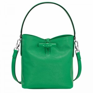 Longchamp Le Roseau XS Bøttepungen Dame Grøn Danmark | 10159HEC129