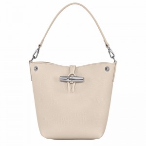 Longchamp Le Roseau XS Bøttepungen Dame Hvide Danmark | 10279HFP555