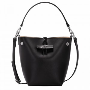 Longchamp Le Roseau XS Bøttepungen Dame Sort Danmark | 10229HCL001