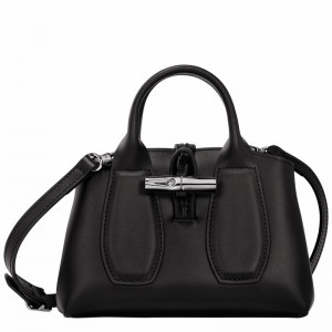 Longchamp Le Roseau XS Håndtaske Dame Sort Danmark | 10057HCL001