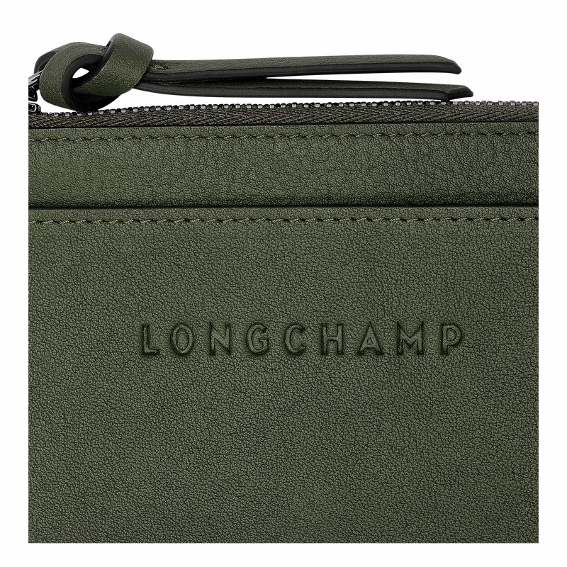 Longchamp 3D Kortholder Dame Khaki Danmark | 30034HCV292