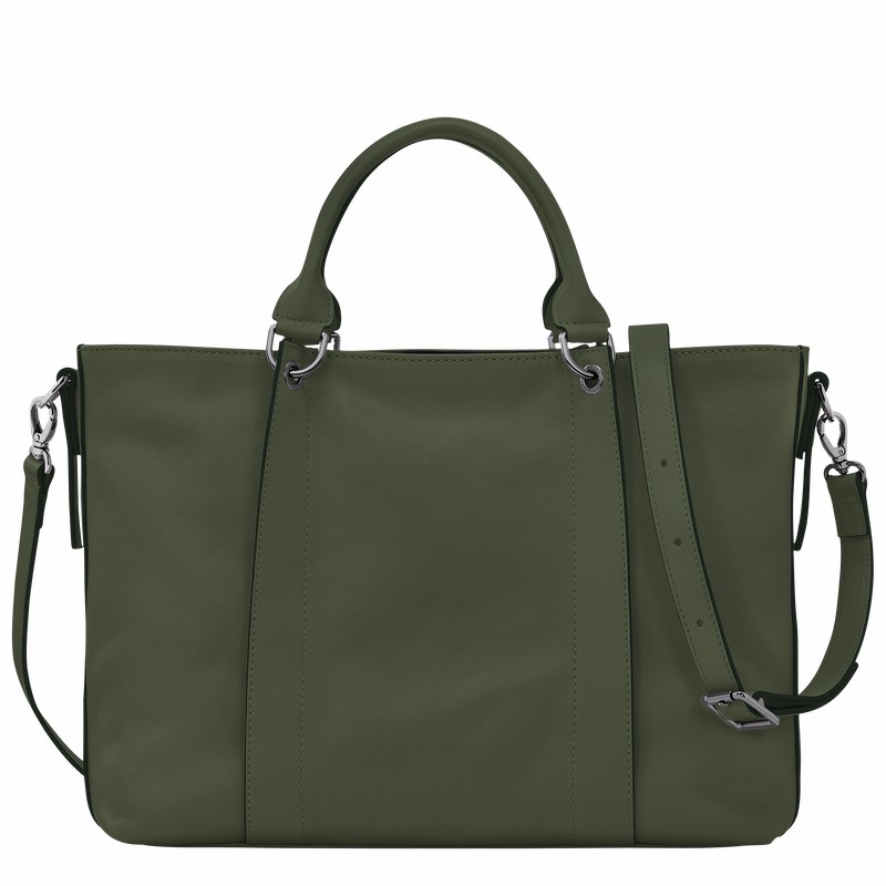 Longchamp 3D L Håndtaske Dame Khaki Danmark | 10198HCV292