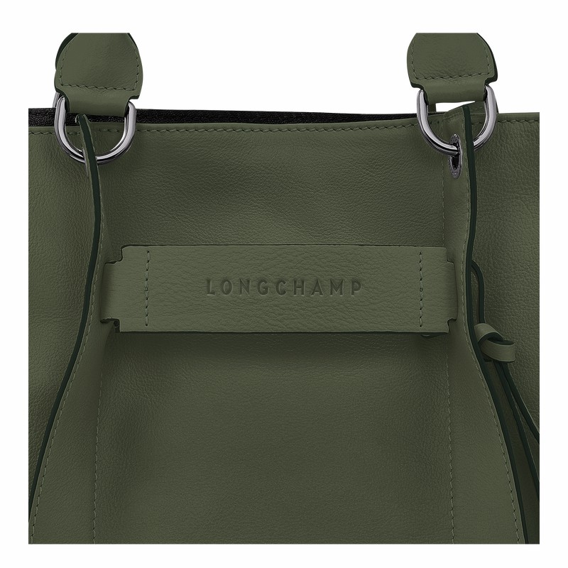 Longchamp 3D L Håndtaske Dame Khaki Danmark | 10198HCV292