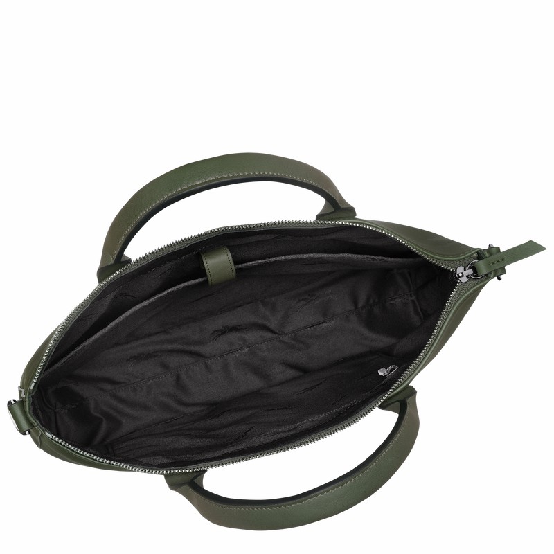 Longchamp 3D Mappe Herre Khaki Danmark | 10237HCV292-