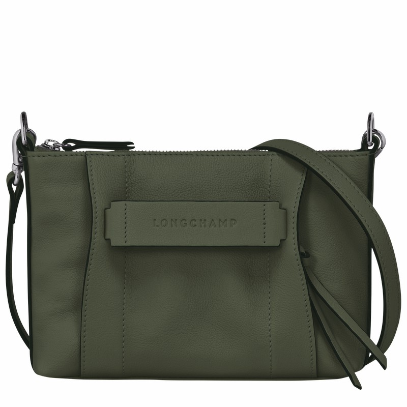 Longchamp 3D S Crossbody Taske Dame Khaki Danmark | 10199HCV292