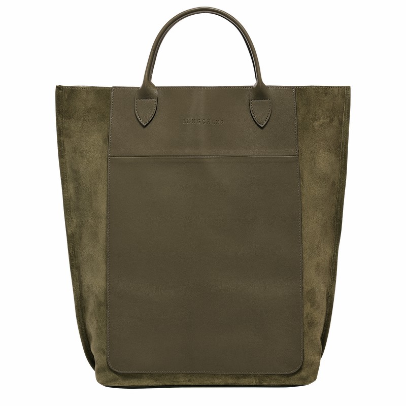 Longchamp Cabas Longchamp M Muleposer Dame Khaki Danmark | 10277HFO292