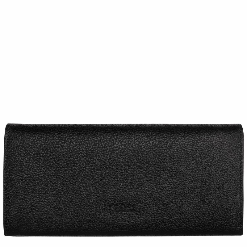 Longchamp Le FOULONNÉ Continental Pung Dame Sort Danmark | L3044021001