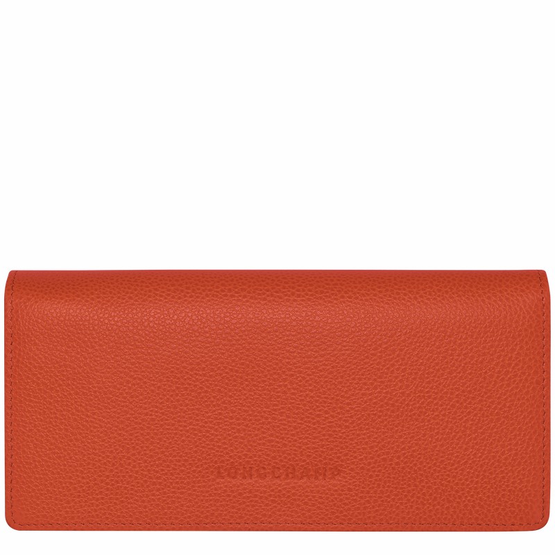 Longchamp Le FOULONNÉ Continental Pung Dame Orange Danmark | L3044021685