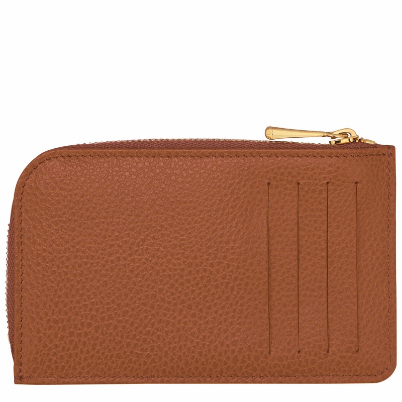 Longchamp Le FOULONNÉ Kortholder Dame Caramel Danmark | 30036021121