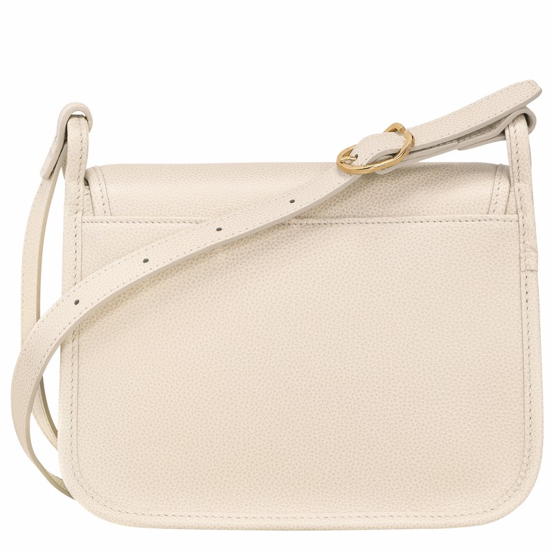 Longchamp Le FOULONNÉ M Crossbody Taske Dame Hvide Danmark | 10135021555