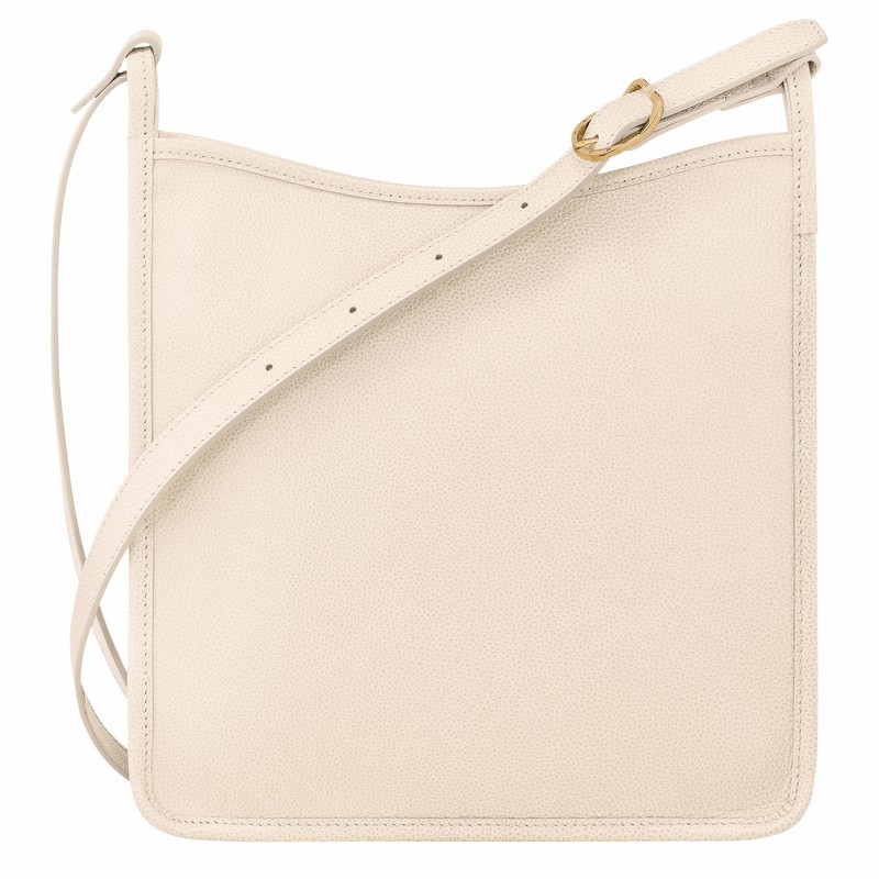 Longchamp Le FOULONNÉ M Crossbody Taske Dame Hvide Danmark | 10140021555