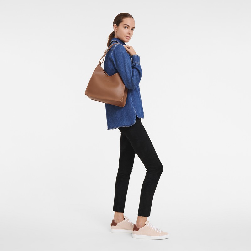 Longchamp Le FOULONNÉ M Hobo Taske Dame Caramel Danmark | 10155021121