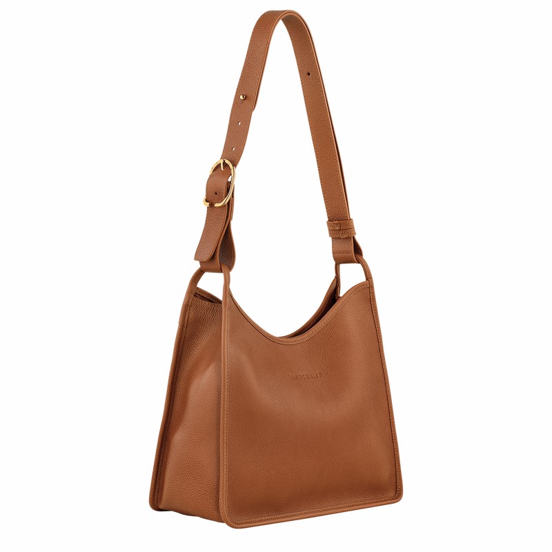 Longchamp Le FOULONNÉ M Hobo Taske Dame Caramel Danmark | 10155021121