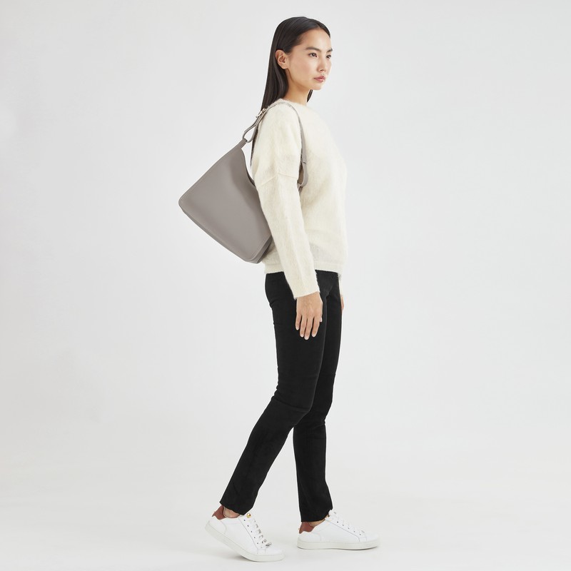 Longchamp Le FOULONNÉ M Hobo Taske Dame Grå Danmark | 10155021P55