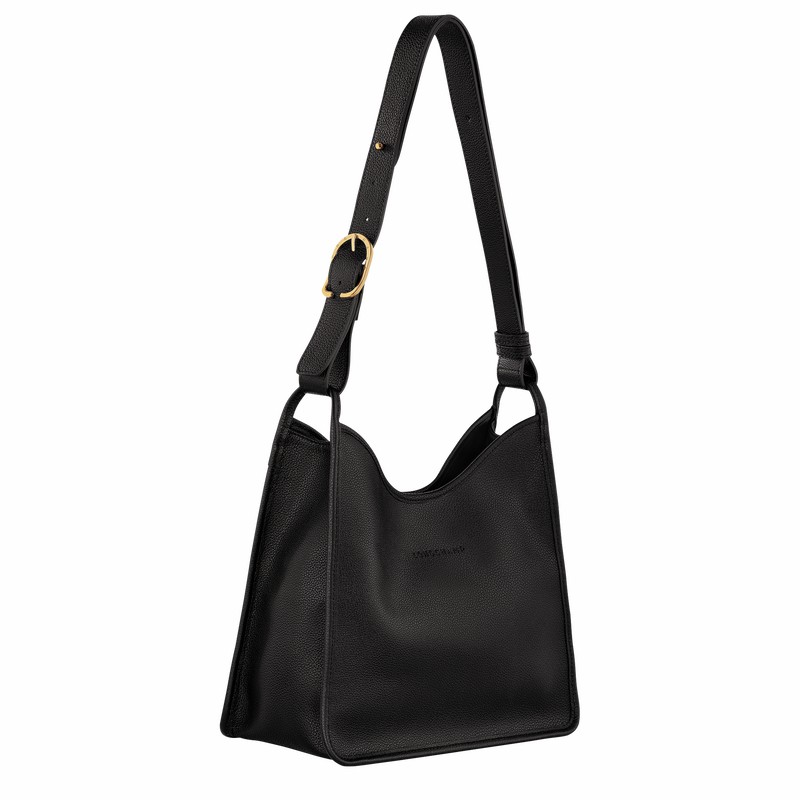 Longchamp Le FOULONNÉ M Hobo Taske Dame Sort Danmark | 10155021001