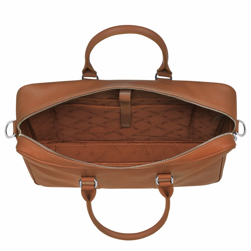 Longchamp Le FOULONNÉ M Mappe Dame Caramel Danmark | L2123021F72