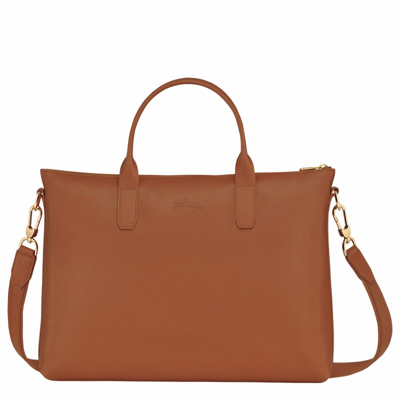 Longchamp Le FOULONNÉ S Mappe Dame Caramel Danmark | 20032021121