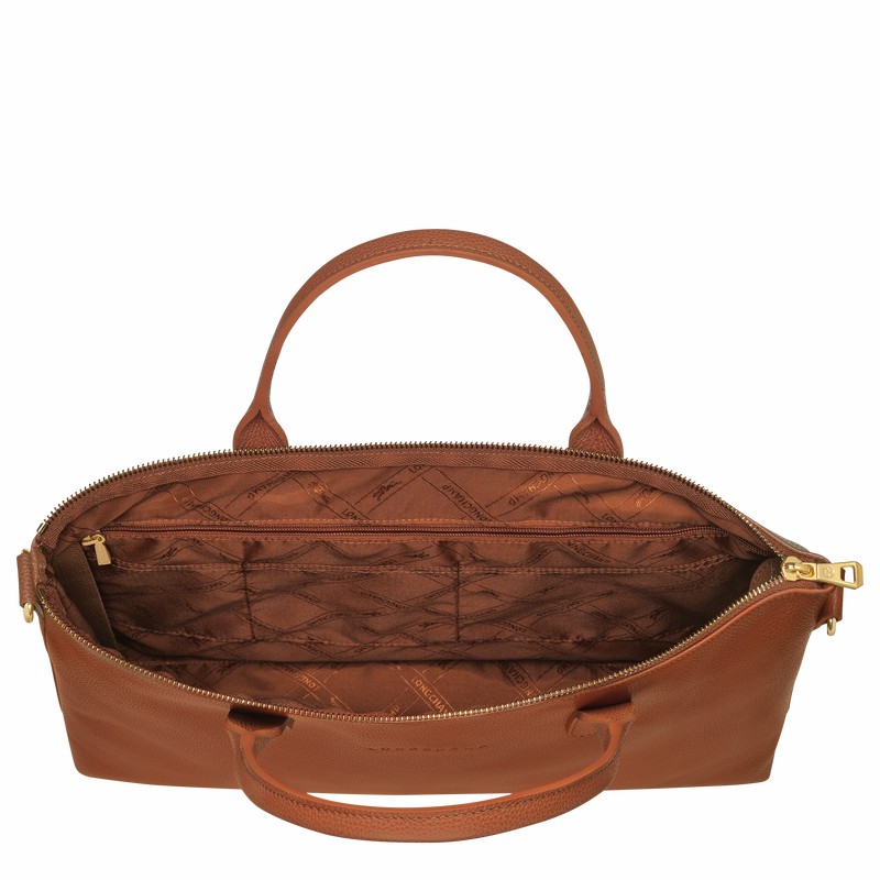 Longchamp Le FOULONNÉ S Mappe Dame Caramel Danmark | 20032021121