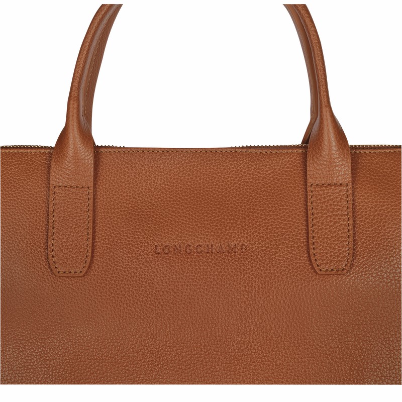 Longchamp Le FOULONNÉ S Mappe Dame Caramel Danmark | 20032021121