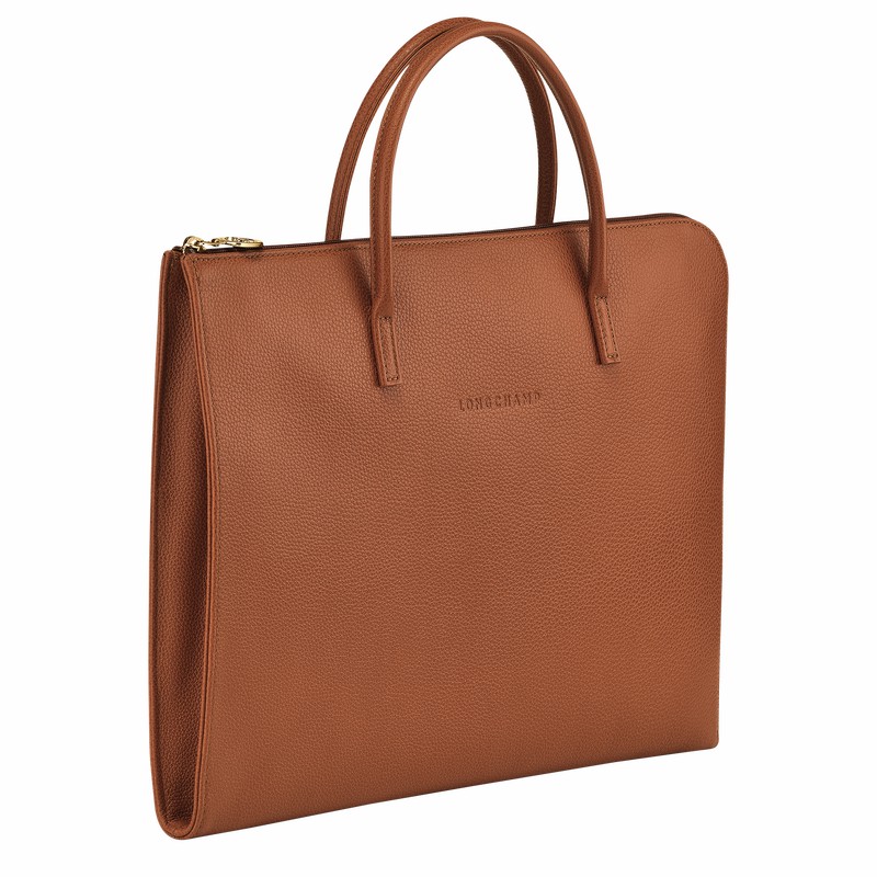 Longchamp Le FOULONNÉ S Mappe Dame Caramel Danmark | L2115021121