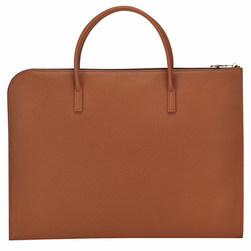 Longchamp Le FOULONNÉ S Mappe Dame Caramel Danmark | L2115021121