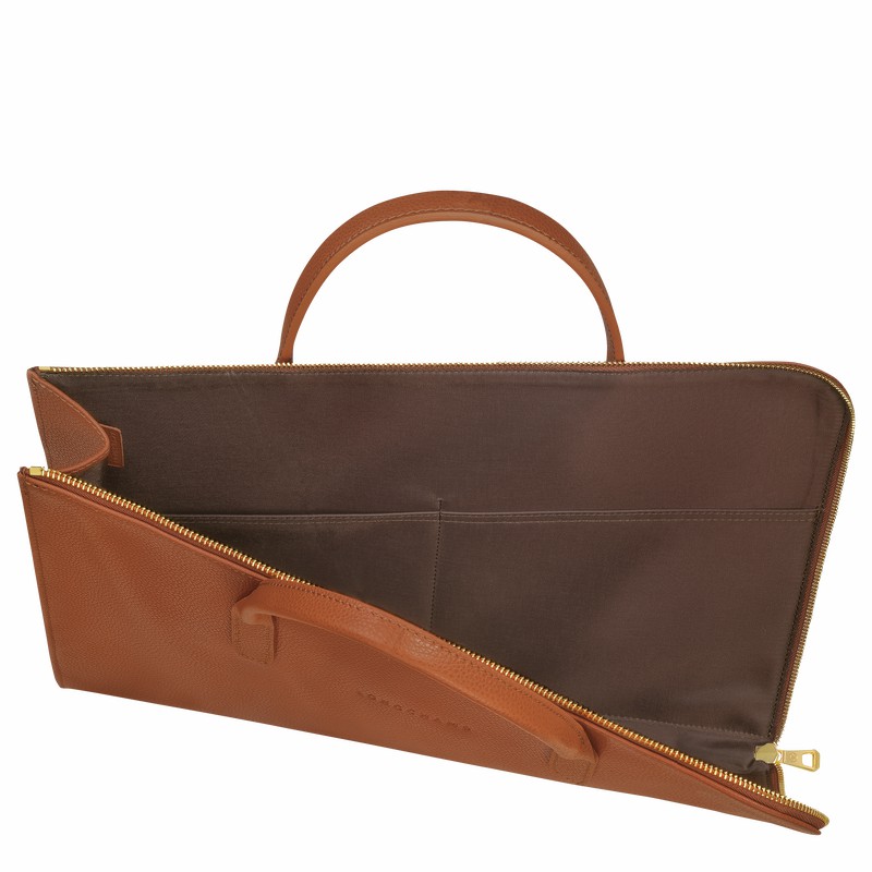 Longchamp Le FOULONNÉ S Mappe Dame Caramel Danmark | L2115021121