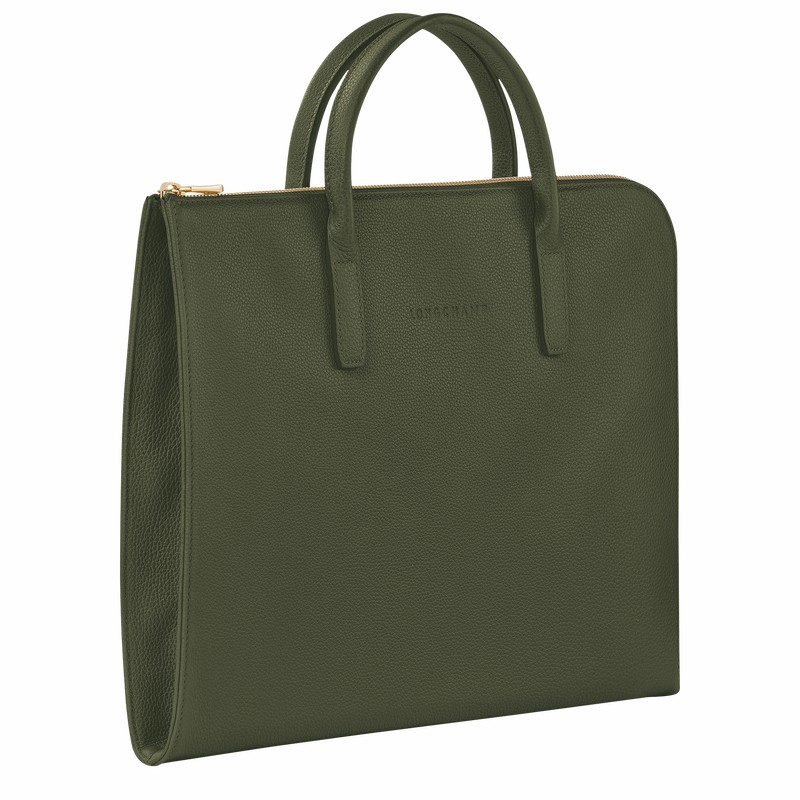 Longchamp Le FOULONNÉ S Mappe Dame Khaki Danmark | L2115021892