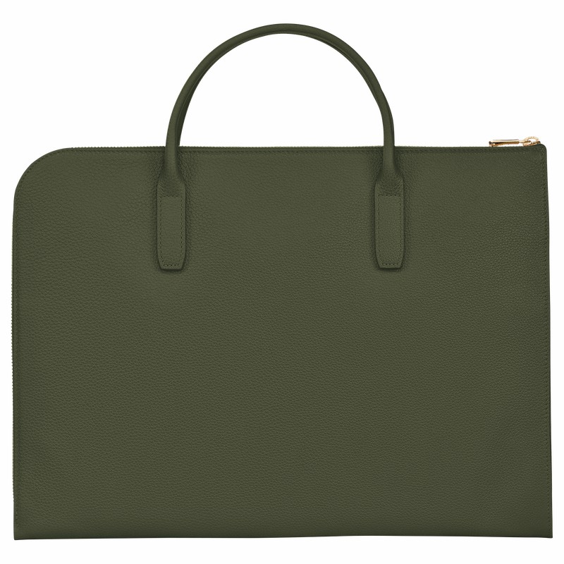 Longchamp Le FOULONNÉ S Mappe Dame Khaki Danmark | L2115021892