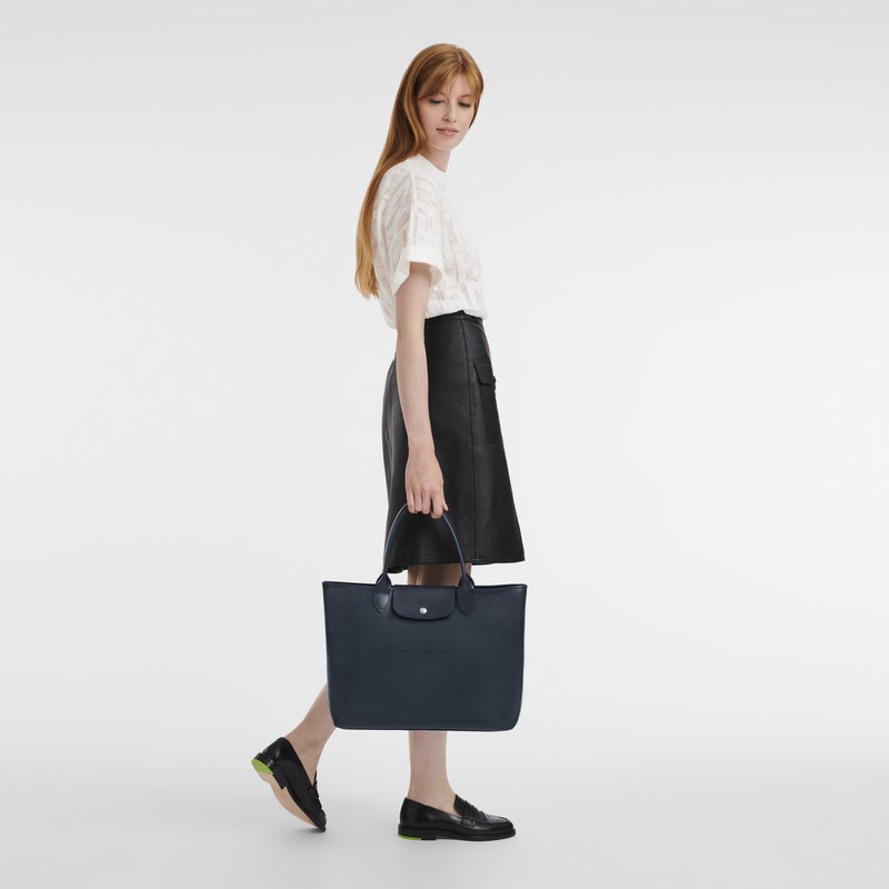 Longchamp Le Pliage City L Muleposer Dame Mørkeblå Danmark | 10182HYQ556