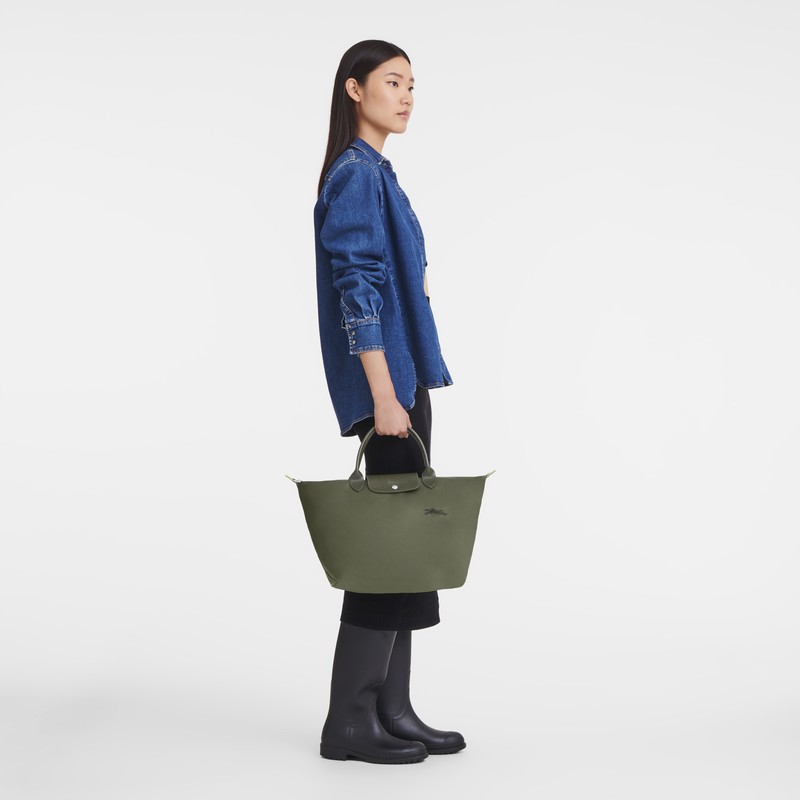 Longchamp Le Pliage Green M Håndtaske Dame Grøn Danmark | L1623919479