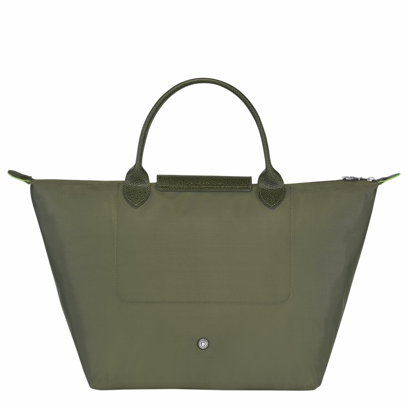 Longchamp Le Pliage Green M Håndtaske Dame Grøn Danmark | L1623919479