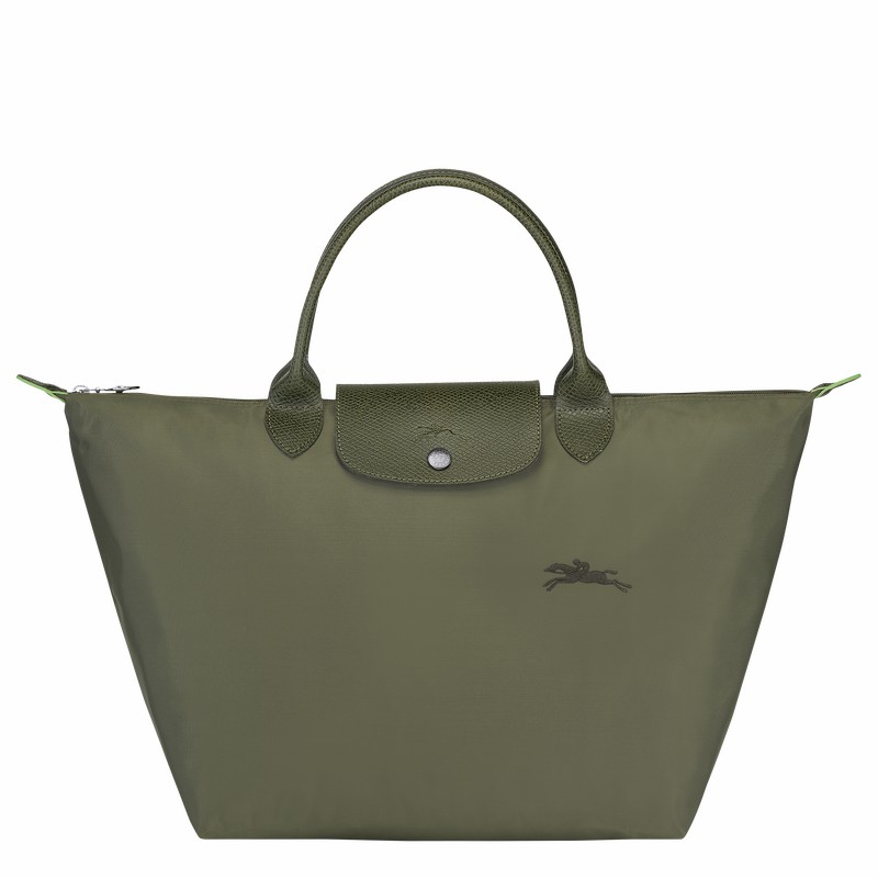 Longchamp Le Pliage Green M Håndtaske Dame Grøn Danmark | L1623919479