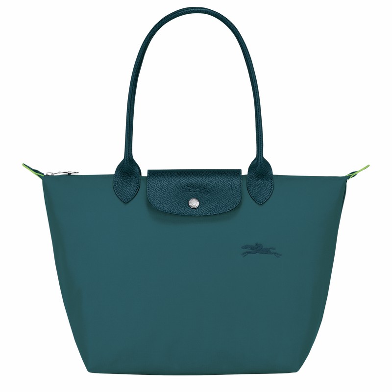 Longchamp Le Pliage Green M Muleposer Dame Påfugl Danmark | L2605919P89