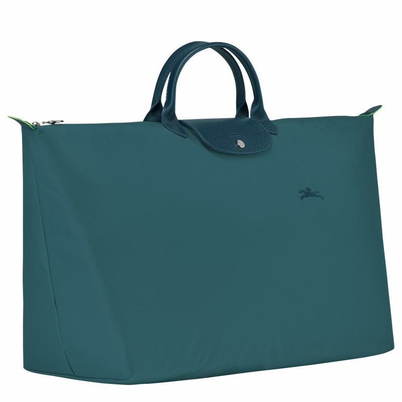 Longchamp Le Pliage Green M Rejsetasker Herre Påfugl Danmark | L1625919P89-