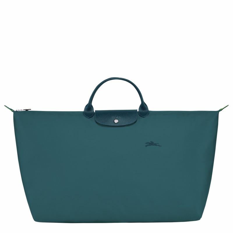 Longchamp Le Pliage Green M Rejsetasker Herre Påfugl Danmark | L1625919P89-