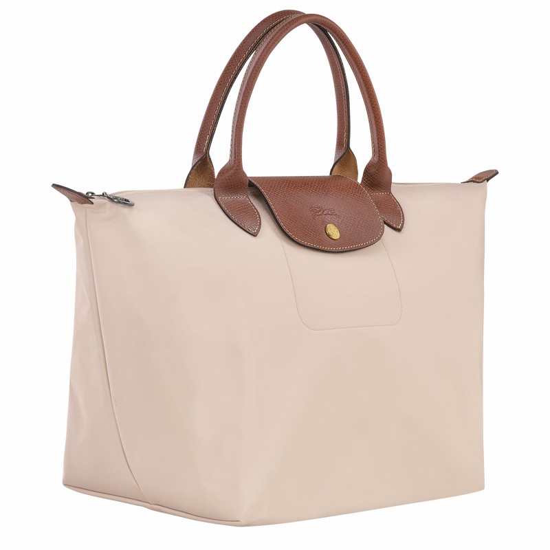 Longchamp Le Pliage Original M Håndtaske Dame Hvide Danmark | L1623089P71