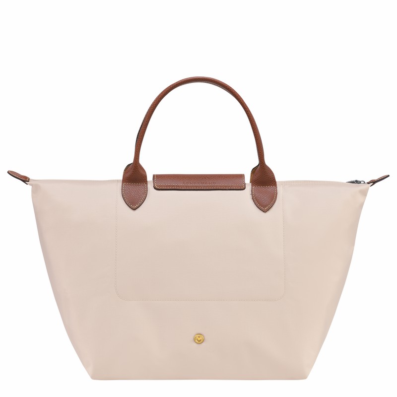 Longchamp Le Pliage Original M Håndtaske Dame Hvide Danmark | L1623089P71