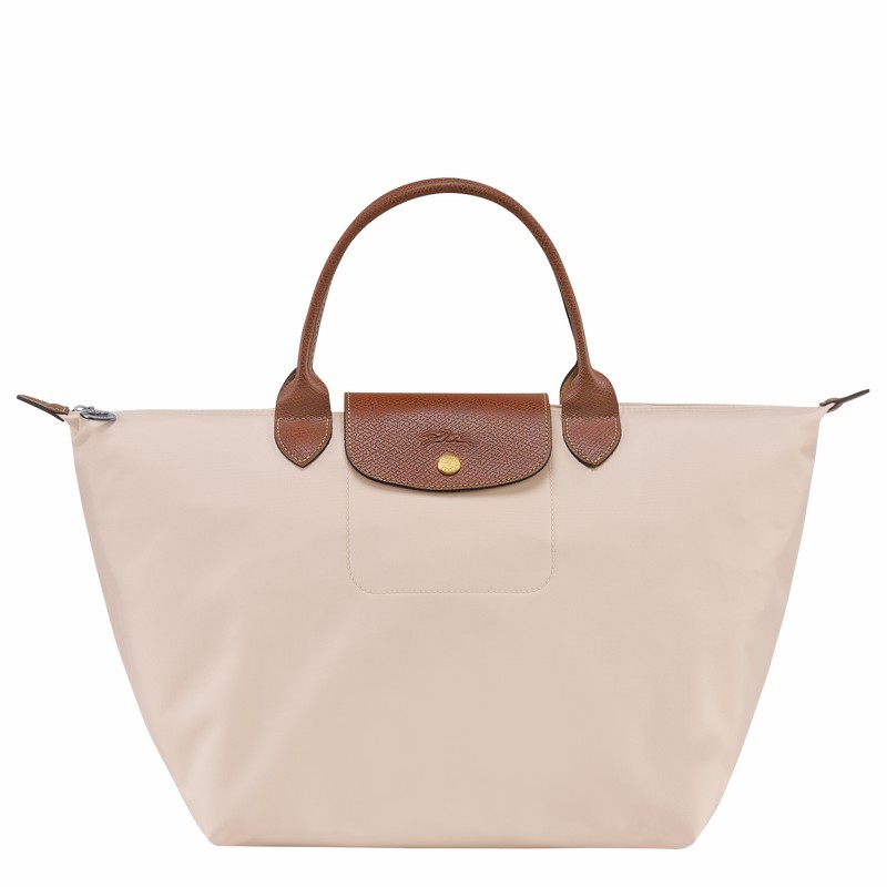 Longchamp Le Pliage Original M Håndtaske Dame Hvide Danmark | L1623089P71