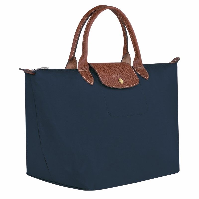 Longchamp Le Pliage Original M Håndtaske Dame Mørkeblå Danmark | L1623089P68