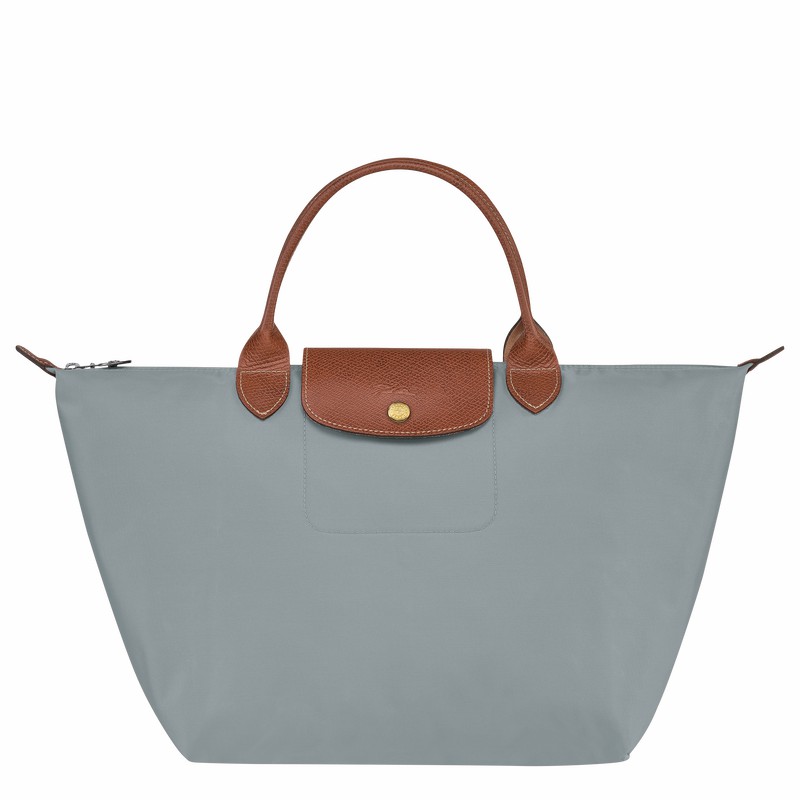 Longchamp Le Pliage Original M Håndtaske Dame Grå Danmark | L1623089P80