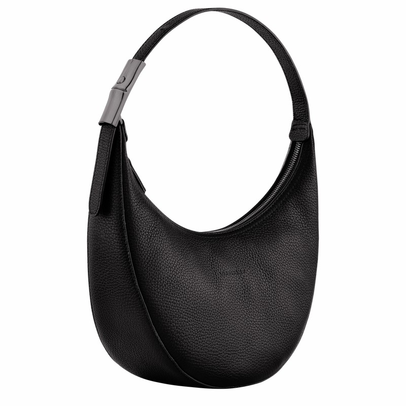 Longchamp Le Roseau Essential M Hobo Taske Dame Sort Danmark | 10218968001