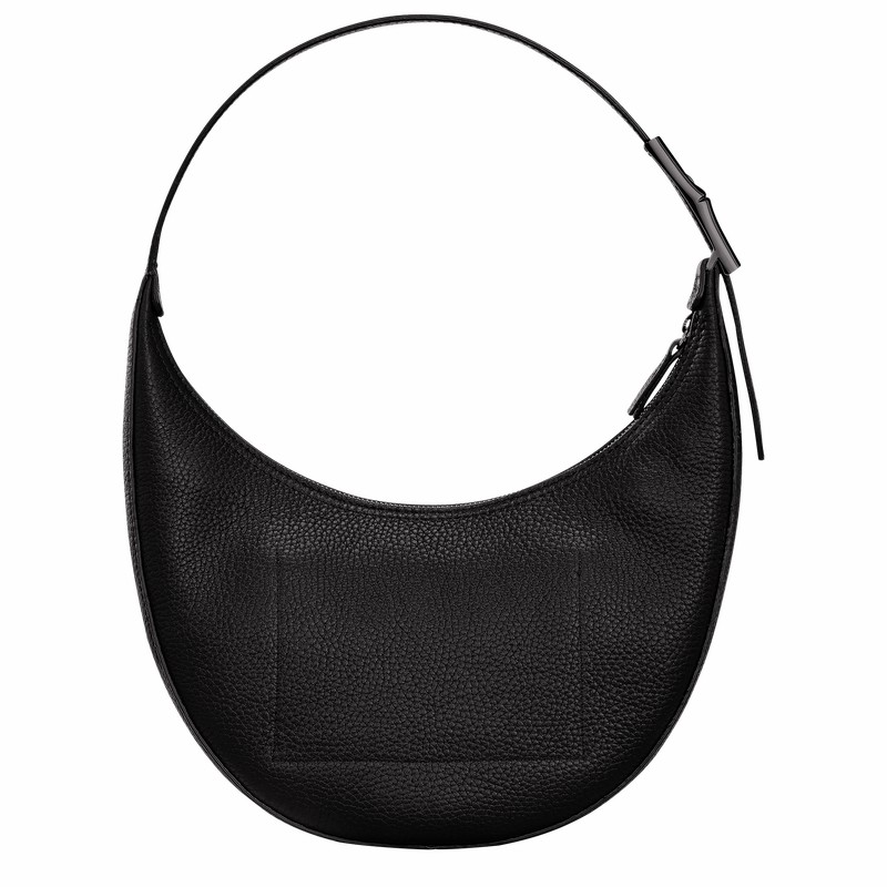 Longchamp Le Roseau Essential M Hobo Taske Dame Sort Danmark | 10218968001