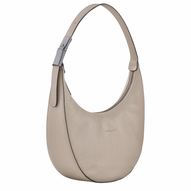 Longchamp Le Roseau Essential M Hobo Taske Dame Grå Danmark | 10218968266